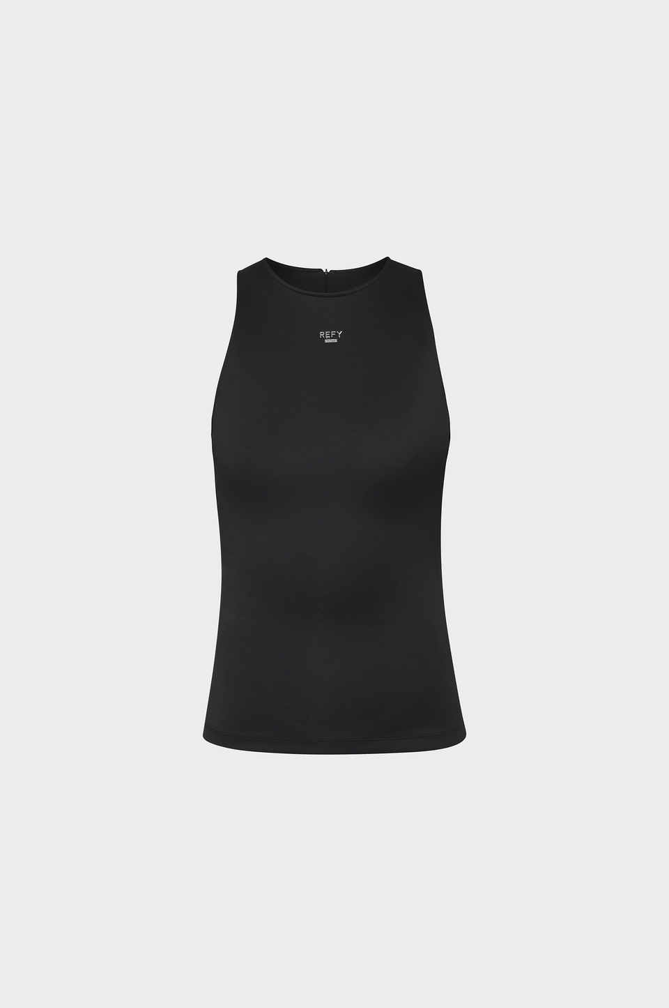 CLOSE UP OF REFY FITTED VEST IN BLACK