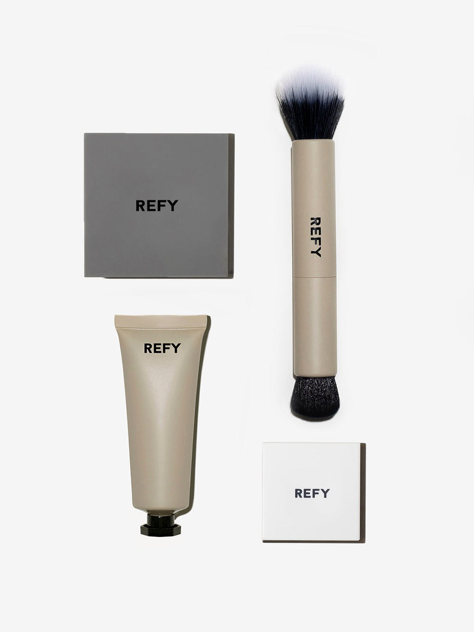 FRONT IMAGE OF REFY FACE COLLECTION + DUO BRUSH